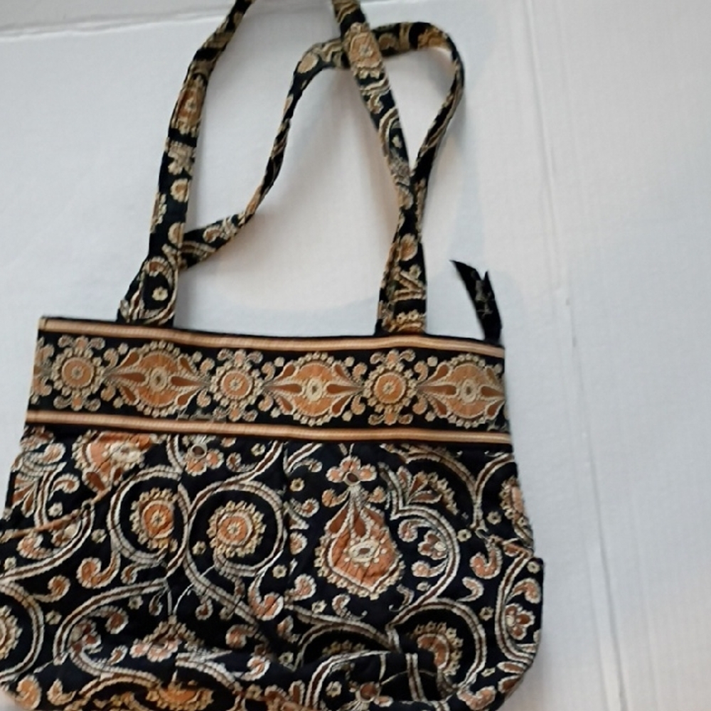 Vera Bradley Black and Gold Paisley Tote